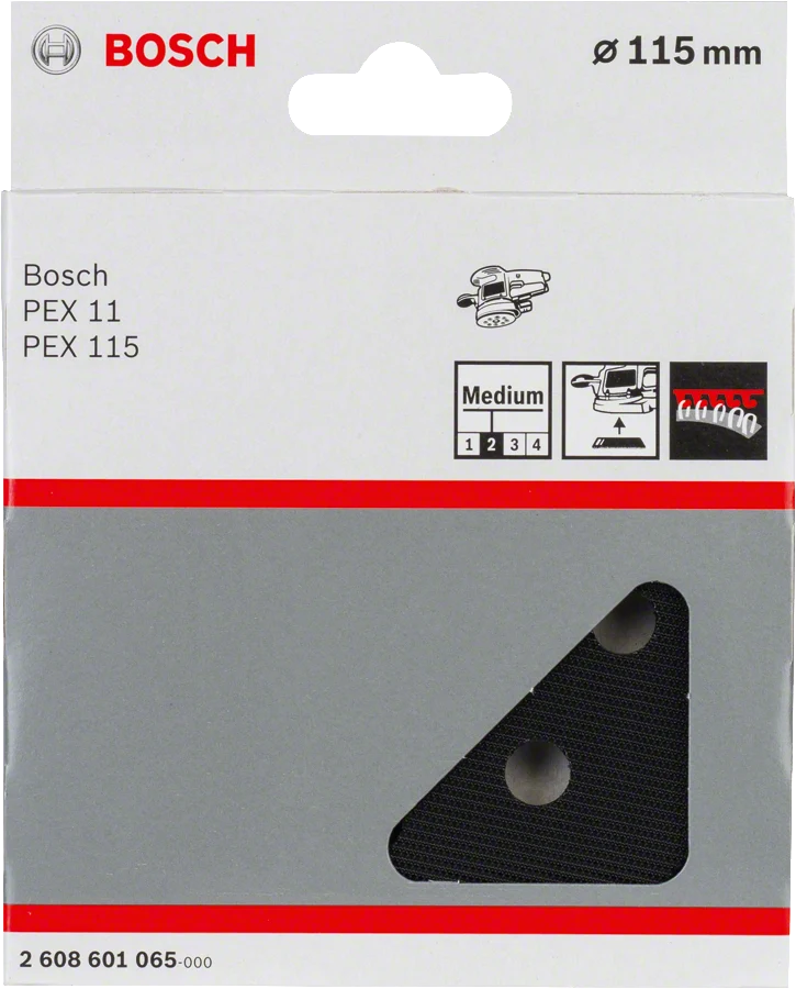 Bosch Schleifteller Ø 115 mm (mittelhart mit Klett, für PEX 115 A / 11 A / 9.6 VA)