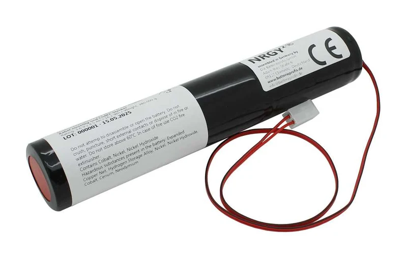 AccuCell Notleuchtenakku NiMH 3,6V 4500mAh L1x3 Mono D mit 450mm Kabel einseitig und CGM2-Stecker