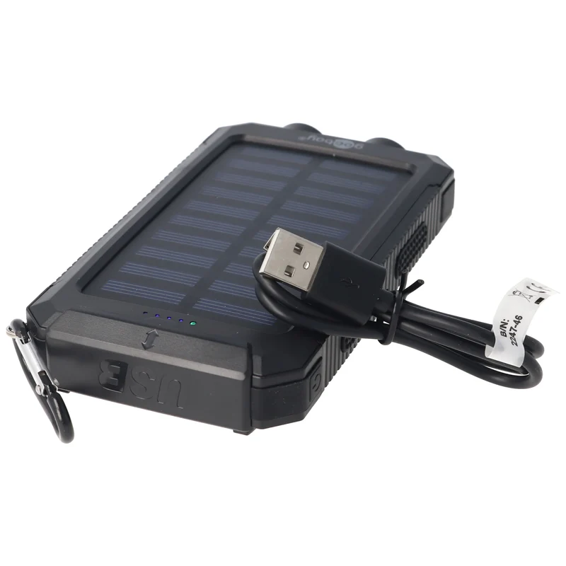 Goobay Outdoor Powerbank 8000mAh mit Solarpanel und Taschenlampenfunktion