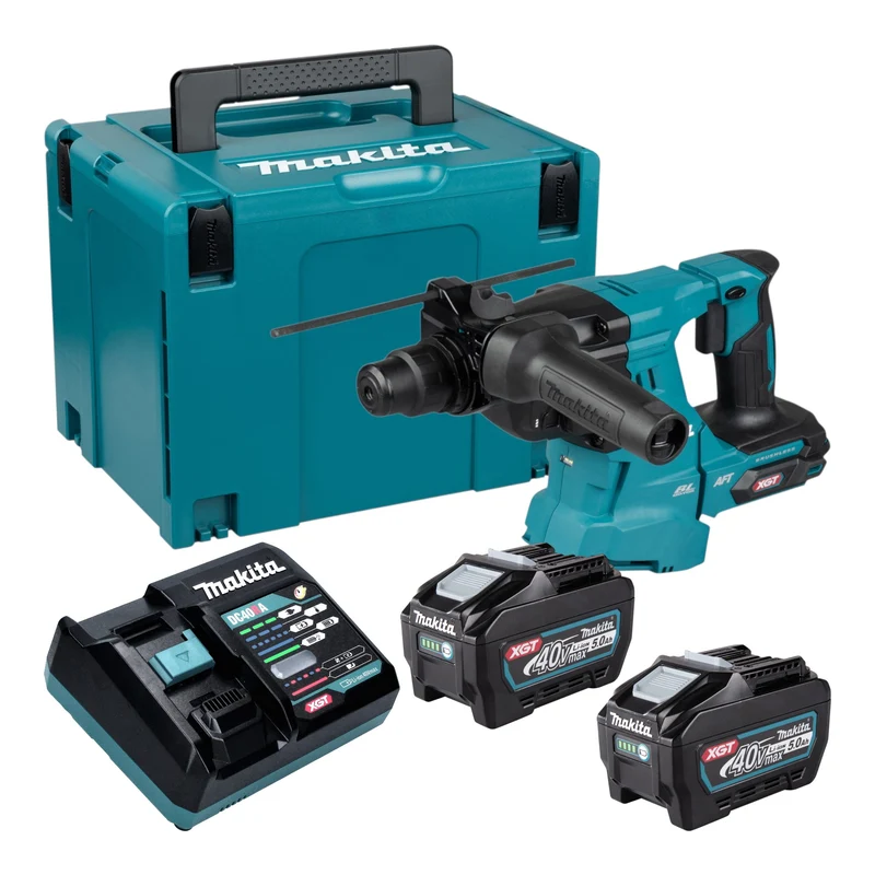 Makita HR 011 GT201 Akku Kombihammer 40 V max. 3,3 J SDS plus Brushless + 2x Akku 5,0 Ah + Ladegerät + Makpac