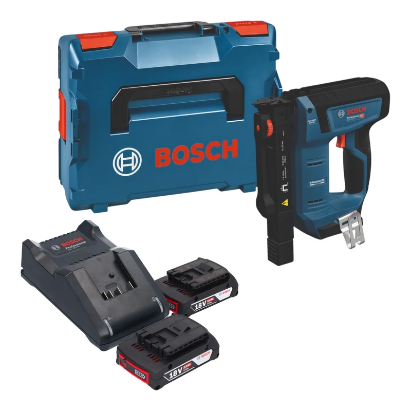 Bosch GTH 18V-14 Akku Holzklammerer 18 V 10,6 x 6 - 14 mm Brushless + 2x Akku 2,0 Ah + Ladegerät + L-Boxx