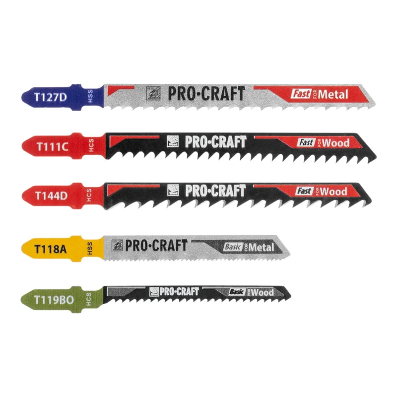 Procraft JB5 Stichsägeblatt Set 5 tlg. 1 - 50 mm für Holz und Metall