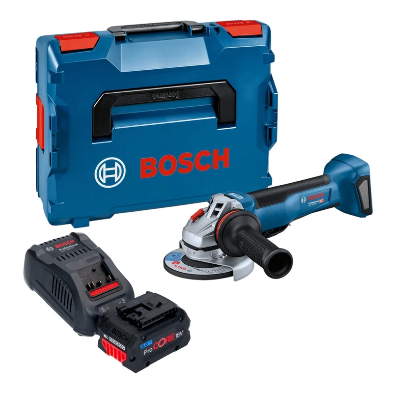 Bosch GWS 18V-10 P Professional Akku Winkelschleifer 18 V 125 mm Brushless + 1x ProCORE Akku 8,0 Ah + Ladegerät + L-Boxx