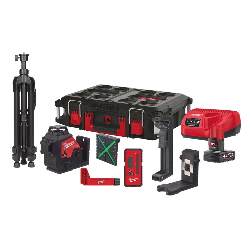 Milwaukee M12 3PLKIT-401P Kreuzlinienlaser Kit im Packout - Koffer (4933478960)