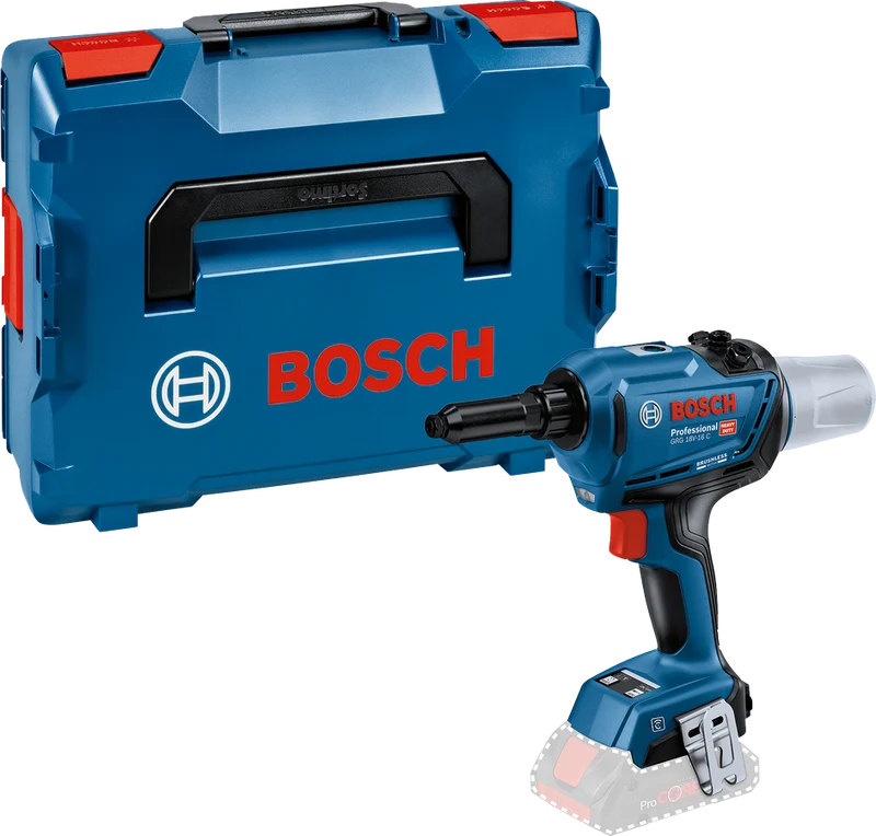 Bosch Akku-Nietpistole GRG 18V-16 C (Niet-Ø: 3 - 6,4 mm, Max. Zugkraft: 16000 N, Hublänge: 0 - 25 mm, ohne Akku in L-BOXX 136)