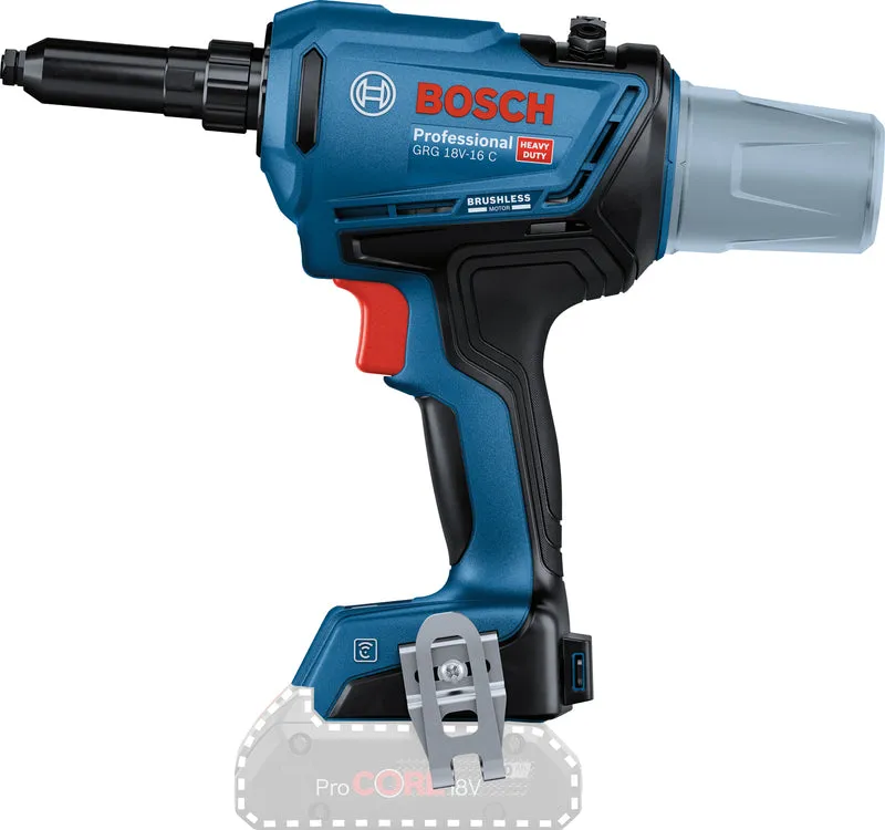 Bosch Akku-Nietpistole GRG 18V-16 C (Niet-Ø: 3 - 6,4 mm, Max. Zugkraft: 16000 N, Hublänge: 0 - 25 mm, ohne Akku in L-BOXX 136)
