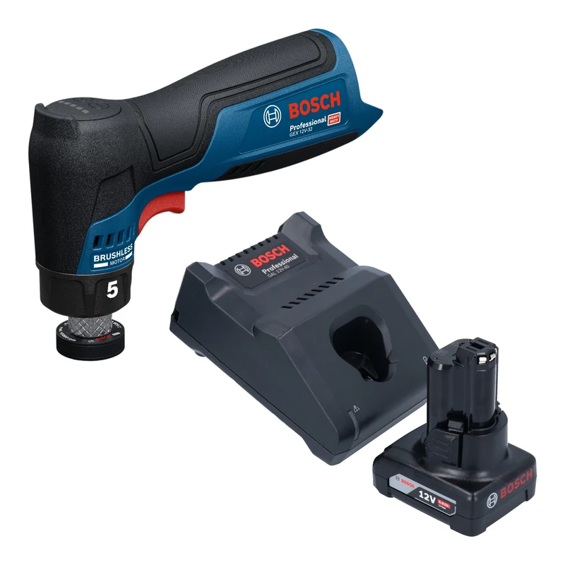 Bosch GEX 12V-32 Akku Exzenterschleifer 12 V 32 mm Brushless + 1x Akku 6,0 Ah + Ladegerät
