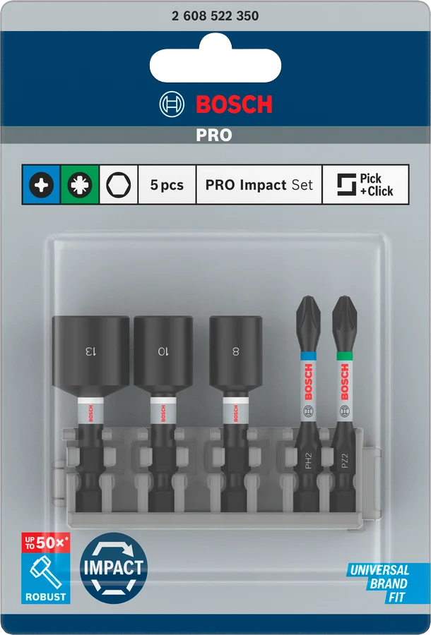 Bosch PRO Impact Control Schrauberbit- & Steckschlüssel Set 8 tlg.