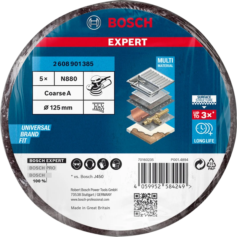 Bosch EXPERT Vliesscheibe N880 für Exzenterschleifer Ø 125/150 mm