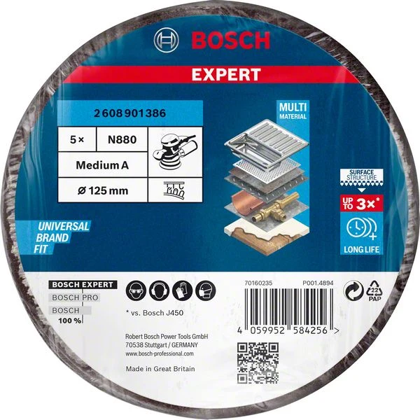 Bosch EXPERT Vliesscheibe N880 für Exzenterschleifer Ø 125/150 mm