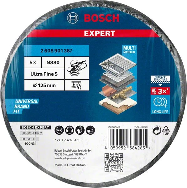 Bosch EXPERT Vliesscheibe N880 für Exzenterschleifer Ø 125/150 mm