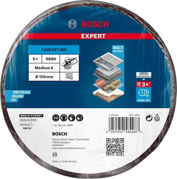 Bosch EXPERT Vliesscheibe N880 für Exzenterschleifer Ø 125/150 mm