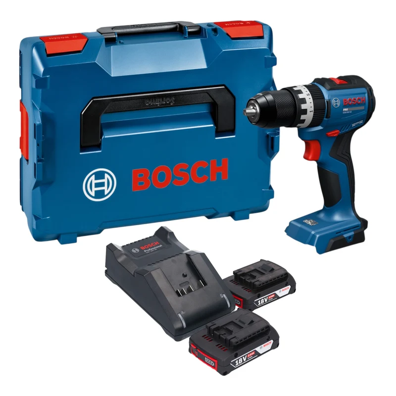 Bosch GSB 18V-52 Professional Akku Schlagbohrschrauber 18 V 70 Nm Brushless + 2x Akku 2,0 Ah + Ladegerät + L-Boxx