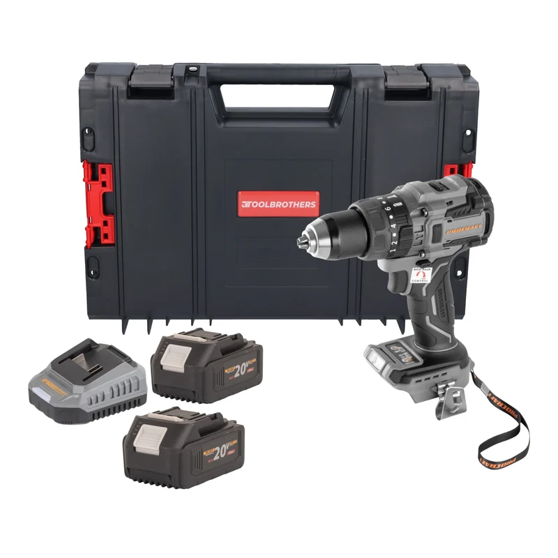 Procraft Industrial CD20B-BB Akku Schlagbohrschrauber 20 V 150 Nm Brushless + 2x Akku 4,0 Ah + Ladegerät + RHINO Toolcase