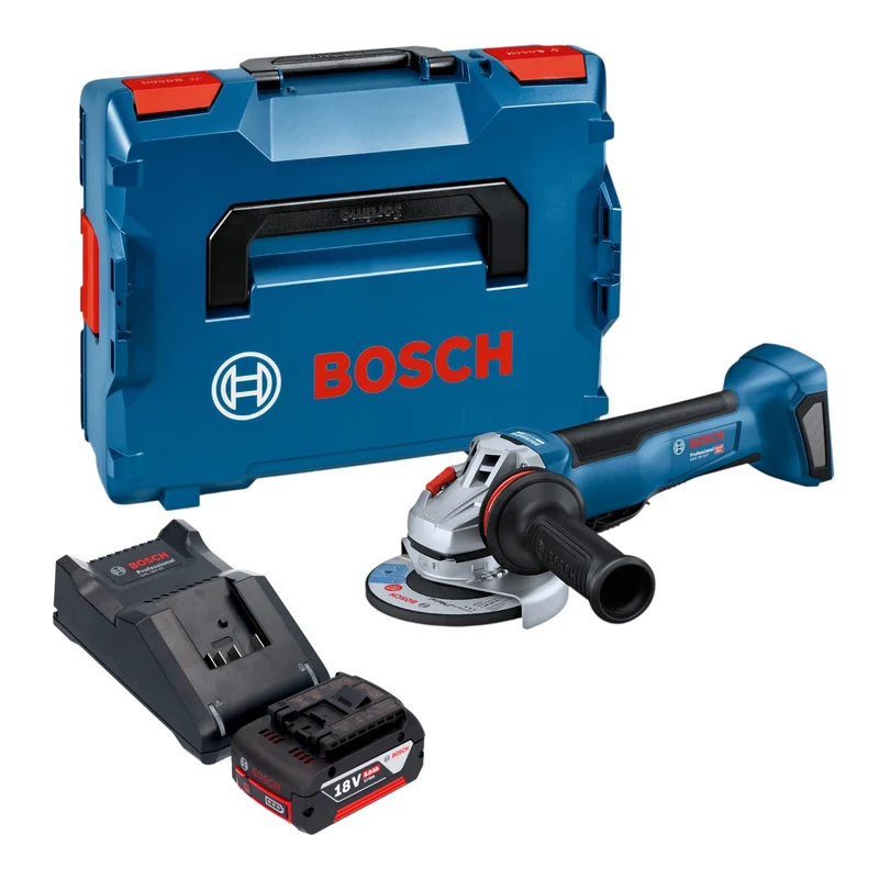 Bosch GWS 18V-10 P Professional Akku Winkelschleifer 18 V 125 mm Brushless + 1x Akku 5,0 Ah + Ladegerät + L-Boxx