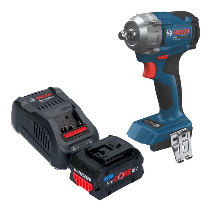 Bosch GDS 18V-350 Professional Akku Drehschlagschrauber 18 V 350 Nm 1/2" Brushless + 1x ProCORE Akku 5,5 Ah + Ladegerät