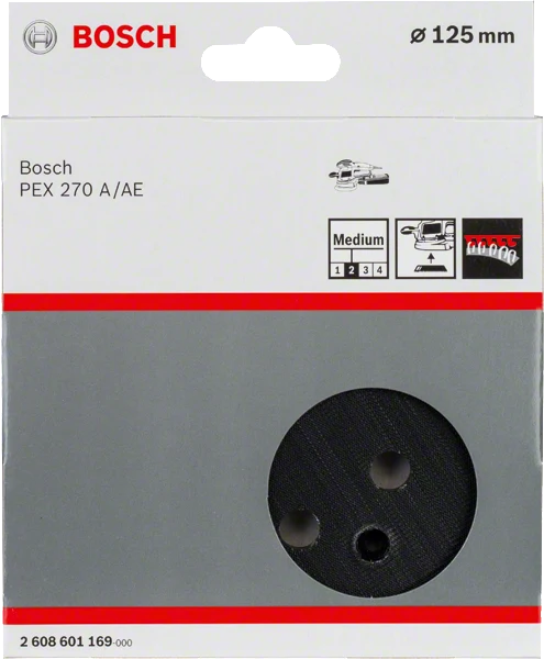 Bosch Schleifteller mittelhart mit Klett Ø 125 mm (für Exzenterschleifer PEX 270 A / PEX 270 AE)