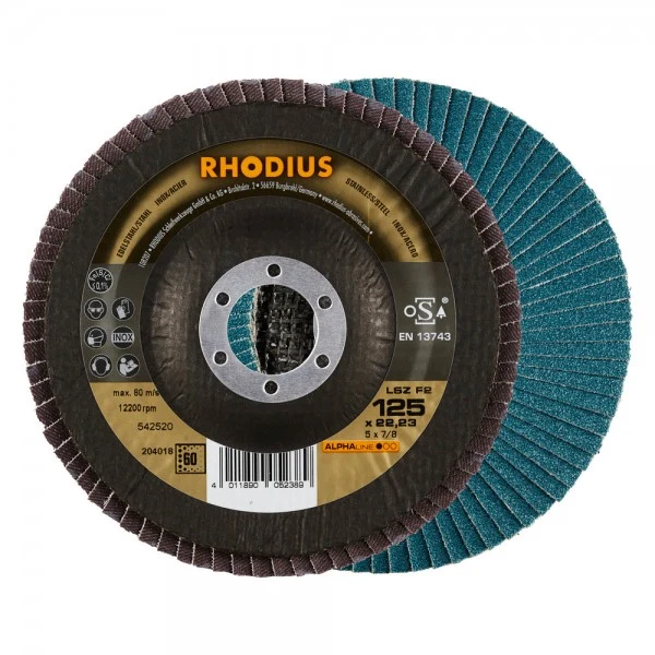 Rhodius Lamellenscheibe LSZ F2 Ø 125 x 22.23 K60 40 Stk. im Karton (208412)