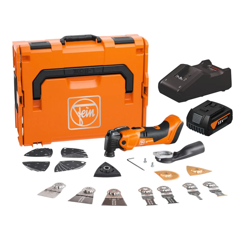 Fein AMM 500 Plus Top AS Akku Multimaster 18 V AMPShare Starlock Plus + 1x Akku 4,0 Ah + Ladegerät + L-Boxx