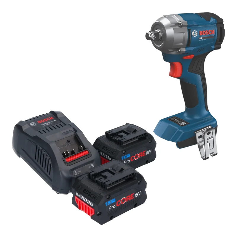 Bosch GDS 18V-350 Professional Akku Drehschlagschrauber 18 V 350 Nm 1/2" Brushless + 2x ProCORE Akku 5,5 Ah + Ladegerät