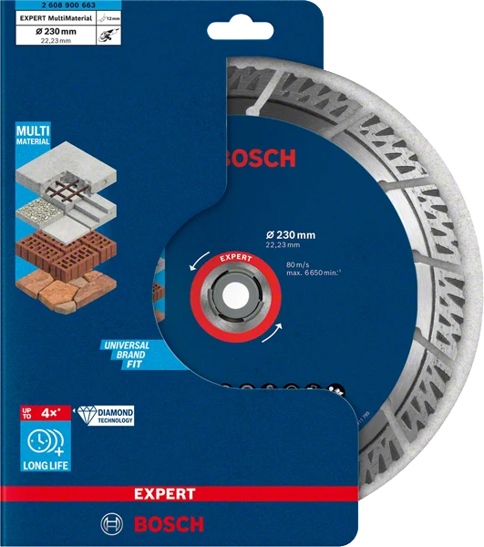 Bosch EXPERT MultiMaterial Diamanttrennscheiben, 230 x 22,23 x 2,4 x 15 mm