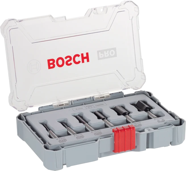 Bosch PRO Fräser-Set (Nutfräser-Set, 8-mm-Schaft, 6 tlg.)