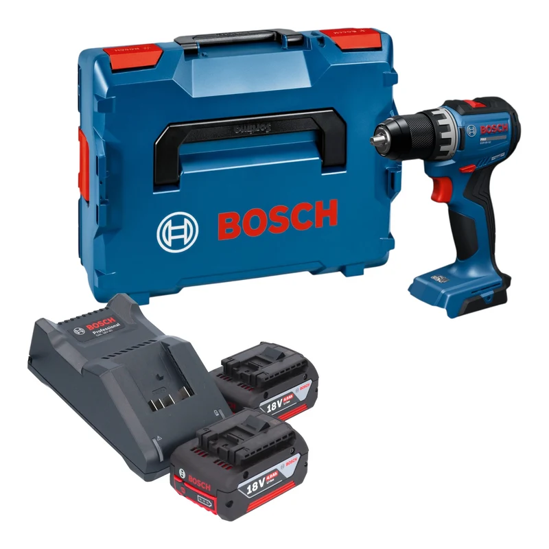 Bosch GSR 18V-52 Professional Akku Bohrschrauber 18 V 70 Nm Brushless + 2x Akku 4,0 Ah + Ladegerät + L-Boxx