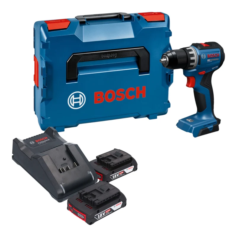 Bosch GSR 18V-52 Professional Akku Bohrschrauber 18 V 70 Nm Brushless + 2x Akku 2,0 Ah + Ladegerät + L-Boxx