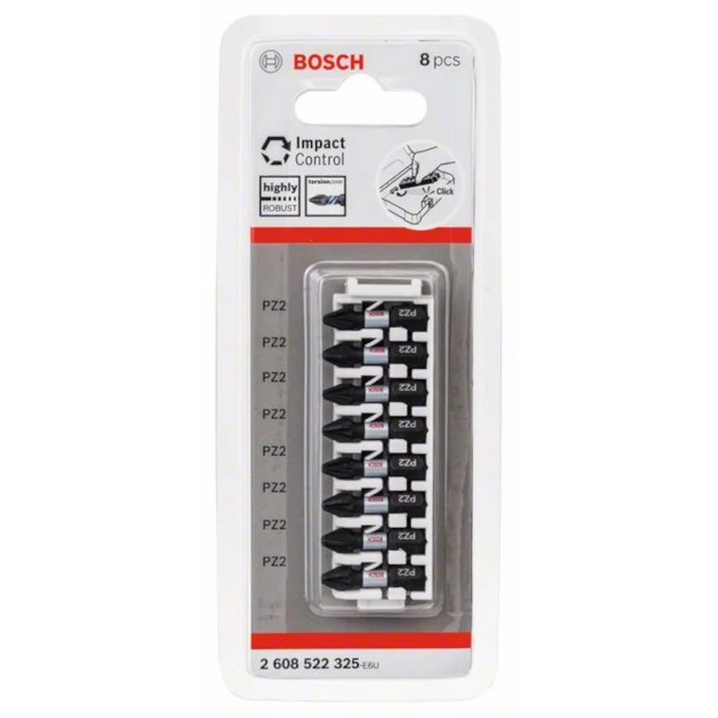 Bosch PRO Pozidriv Impact Bit, PZ2, 25 mm, 8-tlg.