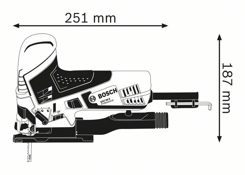 Bosch Professional GST 90 E Stichsäge mit Stabgriff 650 W im Koffer