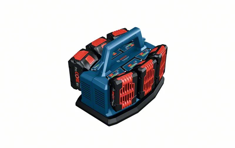 Bosch PRO Ladegerät GAL 18V6-80 (Sequentielles Laden von 6 Akkus, Ladestrom: 8 A, 2 Ladezyklen: 80/100%, Prioritätsstarttast)