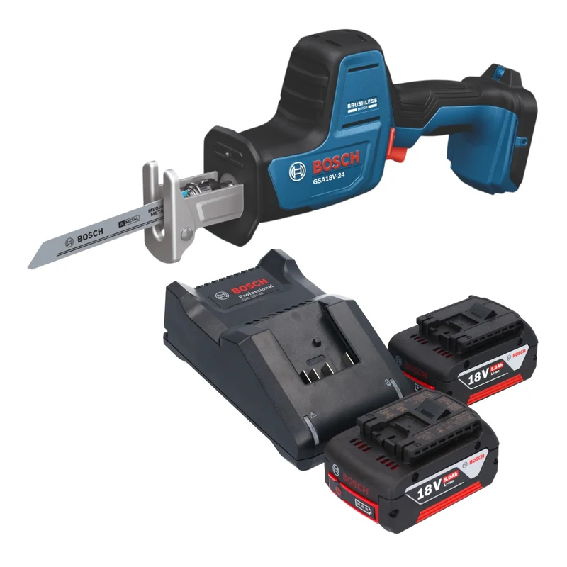 Bosch GSA 18V-24 Professional Akku Säbelsäge 18 V 230 mm Brushless + 2x Akku 5,0 Ah + Ladegerät