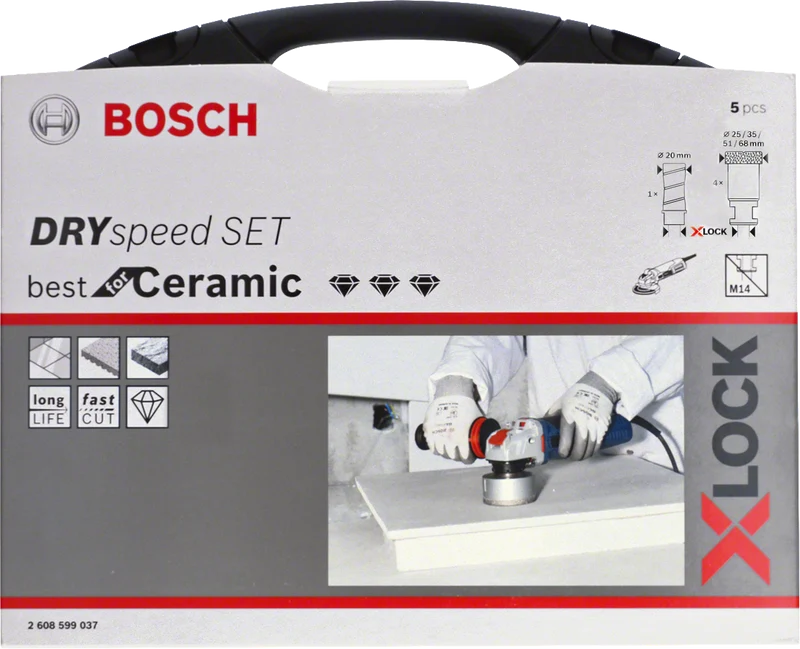 Bosch PRO Ceramic dry X-Lock Bohrkronen-Set, 68x33, 51x33, 35x33, 25x33, 20 mm, 5-tlg.