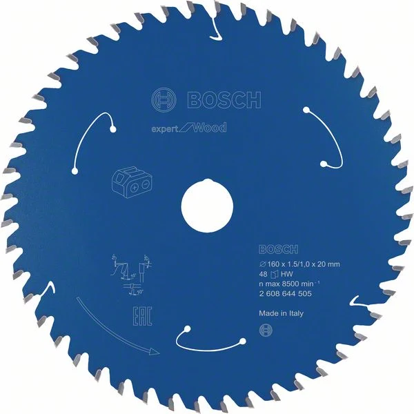 Bosch Akku-Kreissägeblatt Expert for Wood, 160 x 1,5/1 x 20, 48 Zähne