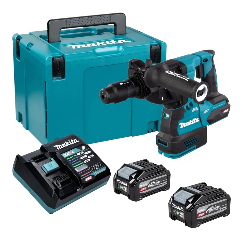 Makita HR 002 GU201 Akku Bohrhammer 40 V max. 2,9 J SDS plus Brushless + 2x Akku 4,0 Ah + Ladegerät + Makpac