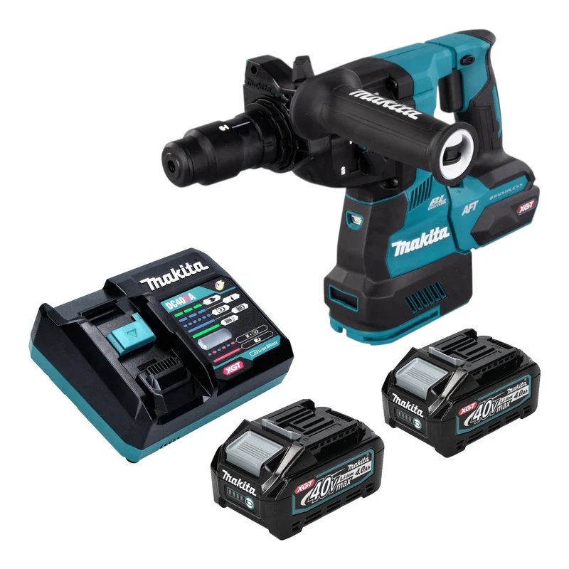 Makita HR 002 GM201 Akku Bohrhammer 40 V max. 2,9 J SDS plus Brushless + 2x Akku 4,0 Ah + Ladegerät