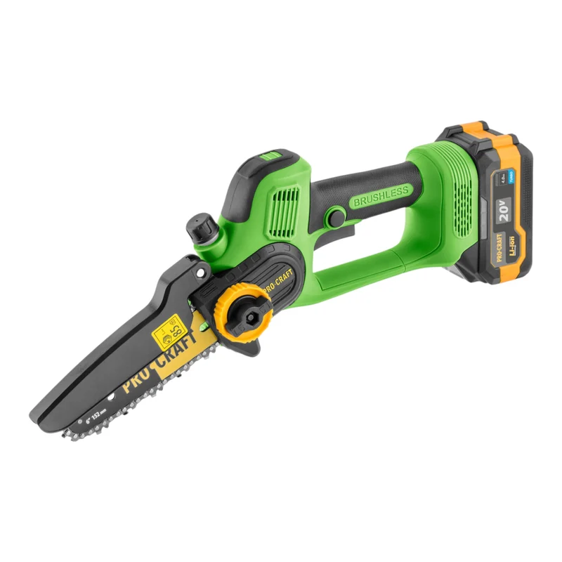 Procraft PKA35 Akku Astsäge Kettensäge 20 V 152 mm Brushless + 1x Akku 4,0 Ah + Ladegerät + Koffer