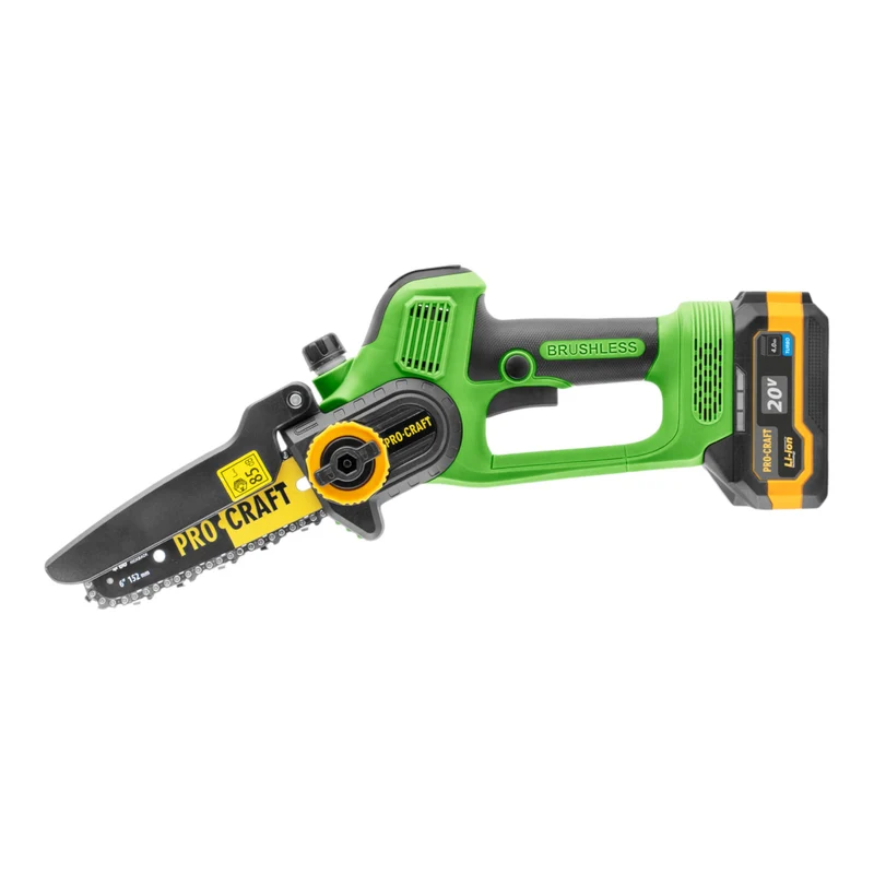 Procraft PKA35 Akku Astsäge Kettensäge 20 V 152 mm Brushless + 1x Akku 4,0 Ah + Ladegerät + Koffer