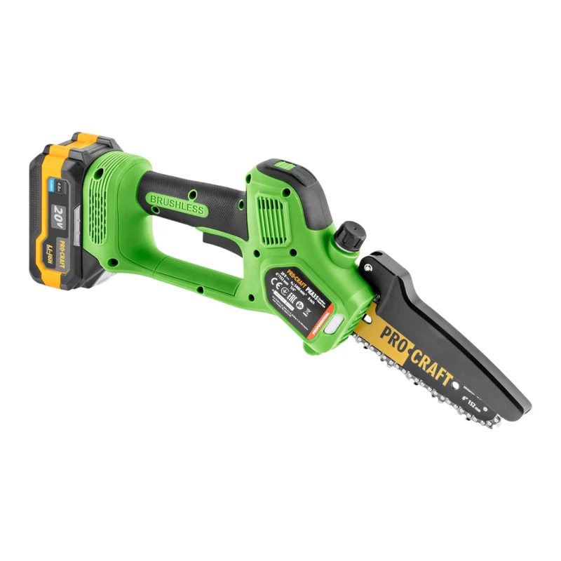 Procraft PKA35 Akku Astsäge Kettensäge 20 V 152 mm Brushless + 1x Akku 4,0 Ah + Ladegerät + Koffer