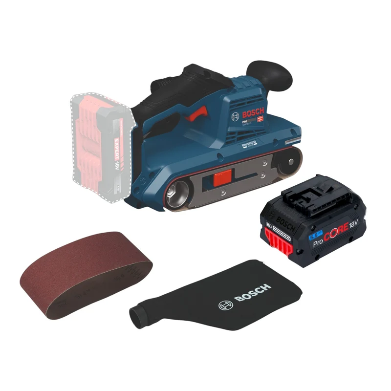 Bosch GBS 18V-75 Akku Bandschleifer 18 V 76 x 533 mm Brushless + 1x ProCORE Akku 5,5 Ah - ohne Ladegerät