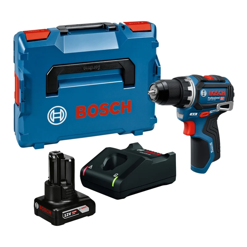 Bosch GSR 12V-32 Professional Akku Bohrschrauber 12 V 32 Nm Brushless + 1x Akku 6,0 Ah + Ladegerät + L-Boxx