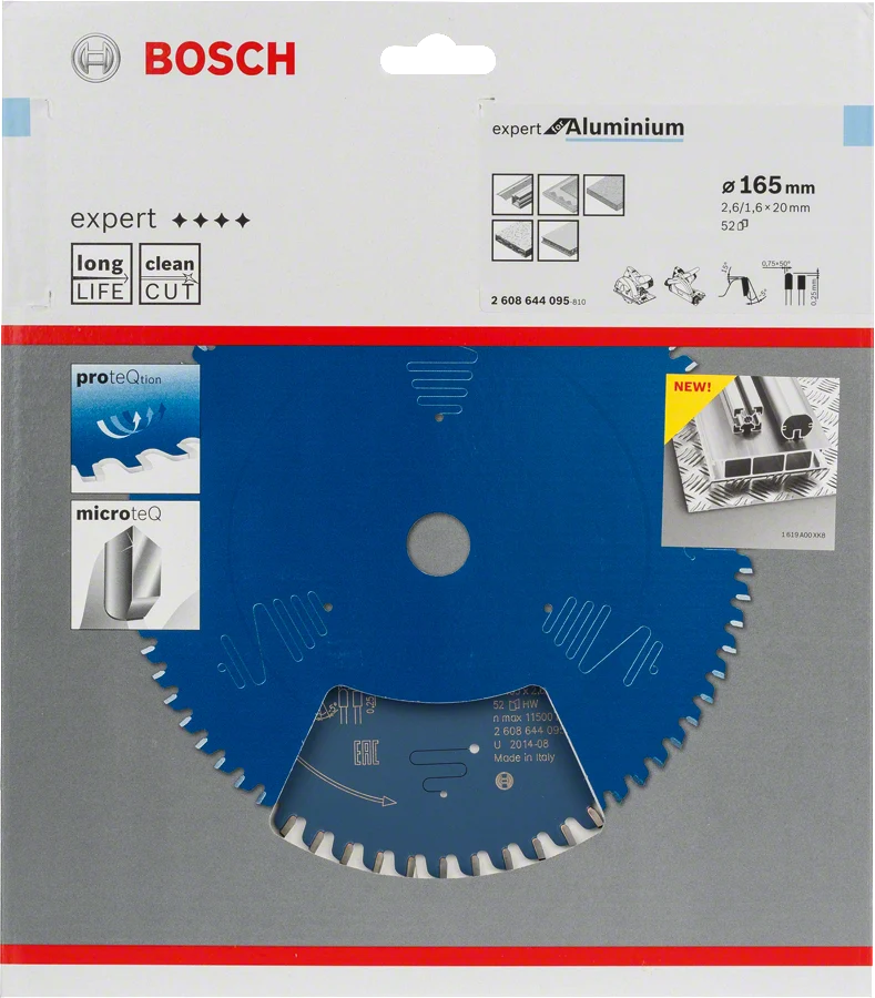 Bosch Kreissägeblatt Expert for Aluminium, 165 x 20 x 2,6 mm, 52