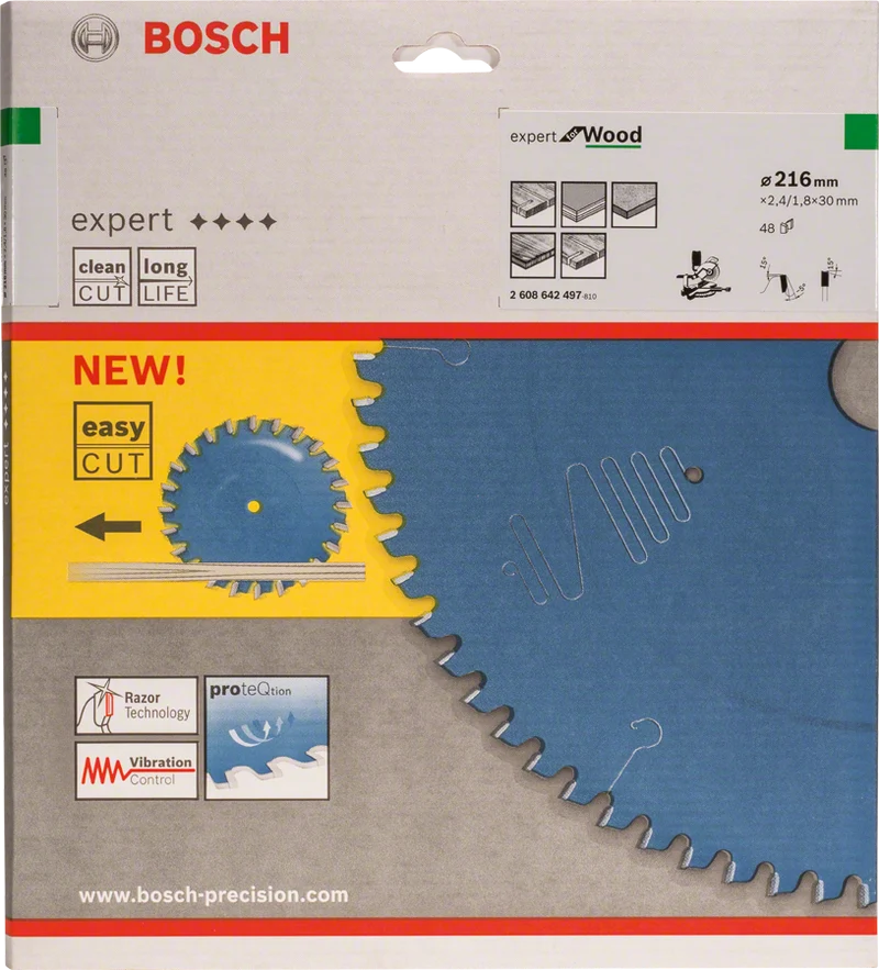 Bosch Expert for Wood Kreissägeblatt 216x2.4/1.8x30 mm 48 Zähne Holz (2608642497)