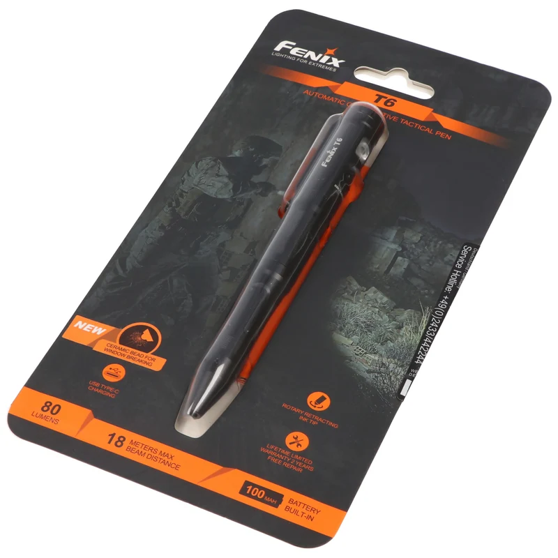 Fenix T6 taktischer Kugelschreiber LED Leuchtstift inklusive Akku und Ladekabel