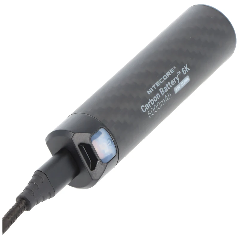 Nitecore Carbon Battery 6K, Powerbank CB6K mit 6000mAh Kapazität, ultraleicht, erhöht die Leuchtzeit vieler Nitecore Stirnlampen