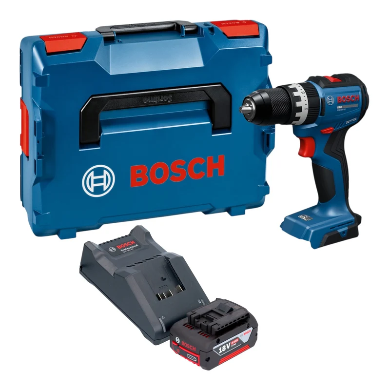 Bosch GSB 18V-52 Professional Akku Schlagbohrschrauber 18 V 70 Nm Brushless + 1x Akku 4,0 Ah + Ladegerät + L-Boxx