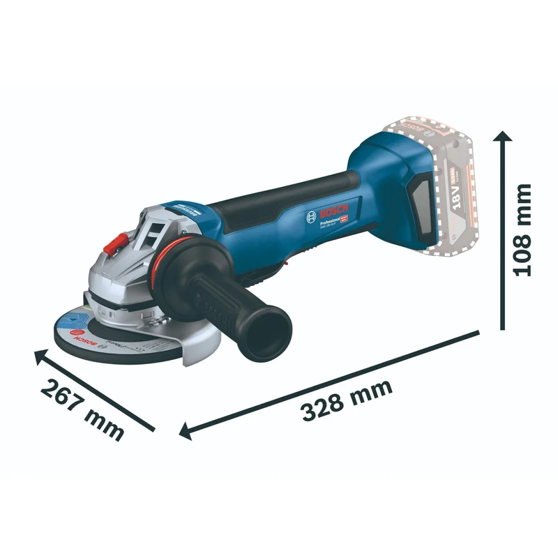 Bosch GWS 18V-10 P Professional Akku Winkelschleifer 18 V 125 mm ( 06019J4100 ) Brushless Solo - ohne Akku, ohne Ladegerät