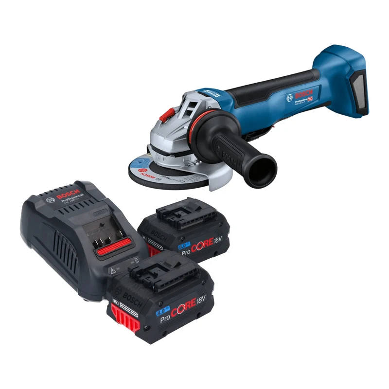 Bosch GWS 18V-10 P Professional Akku Winkelschleifer 18 V 125 mm Brushless + 2x ProCORE Akku 8,0 Ah + Ladegerät
