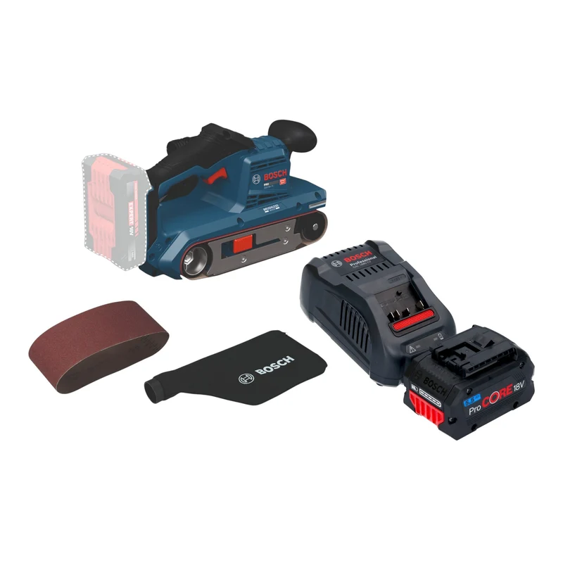 Bosch GBS 18V-75 Akku Bandschleifer 18 V 76 x 533 mm Brushless + 1x ProCORE Akku 5,5 Ah + Ladegerät