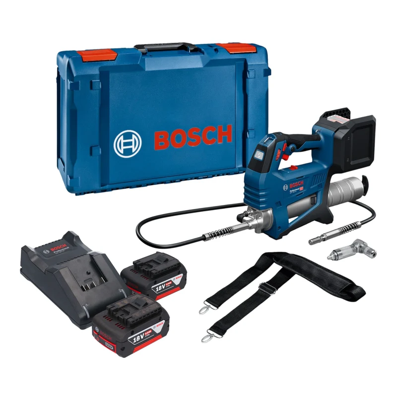 Bosch GFP 18V-10 Akku Fettpresse 18 V 10000 psi + 2x Akku 5,0 Ah + Ladegerät + XL-Boxx